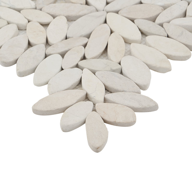 Carrelage mosaïque en pierre naturelle de 11,81 po x 11,81 po, Blanc