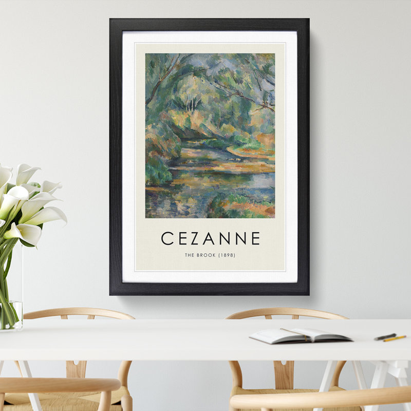 The Brook by Paul Cezanne - Picture Frame Painting, Black Framed, 48cm H x 36cm W x 2cm D