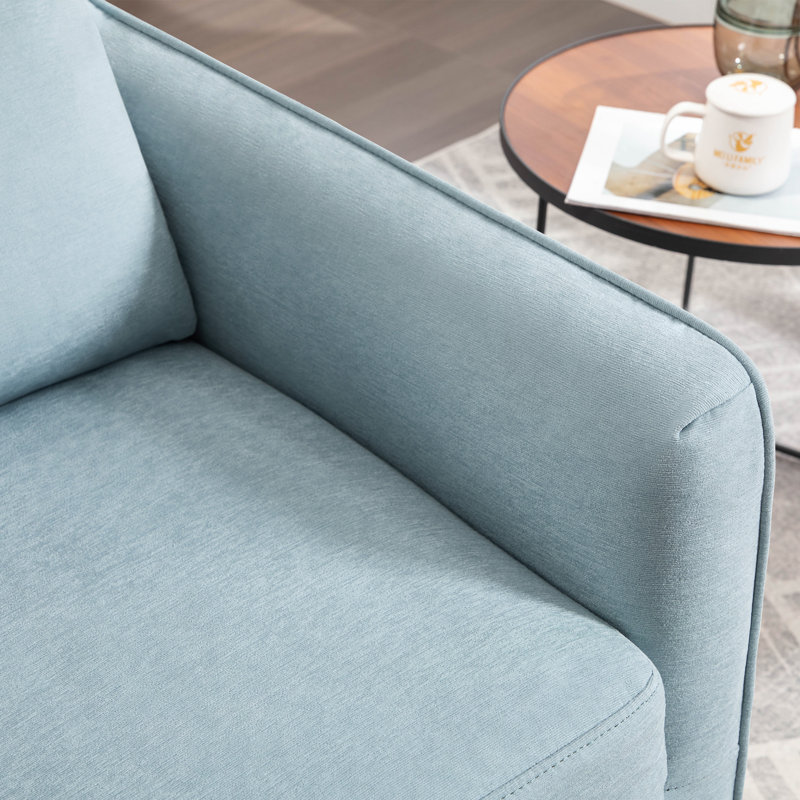 28.7" Wide Modern Soft Upholstered 360° Swivel Armchair With Lumbar Support Pillow, 4