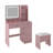 Lavin Makeup Vanity Set with LED Light Mirror, Charging Station, and Comfortable Stool for Modern Beauty Routines-904481284
