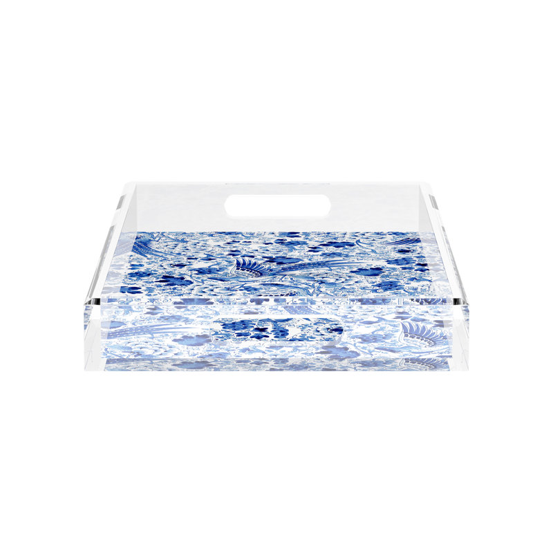 Royal Delft Inspiration Acrylic Rectangle Decorative Tray, 17"W x 10.5"D x 2"H