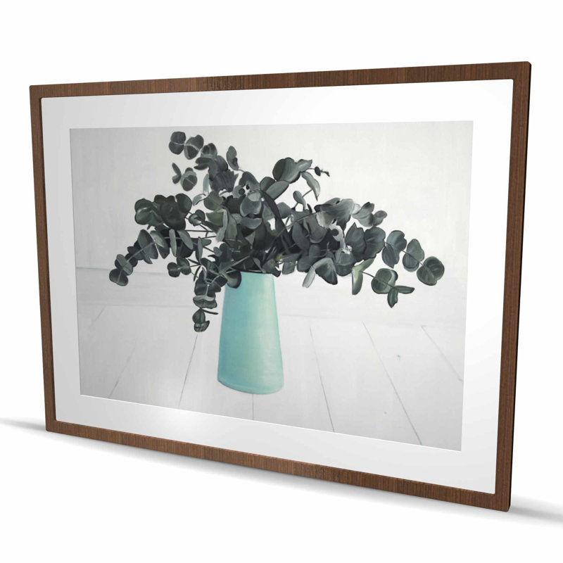 Bouquet d'eucalyptus - reproduction florale verte encadrée pour la décoration