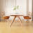 White Rectangular Sintered Stone tabletop with Solid wood Dining Table For Dining Room/Kitchen-1508077597