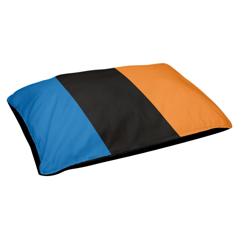 Coussin d'extérieur New York, Très grand (l 50 po x P 40 po x H 17 po), Bleu / Noir / Orange