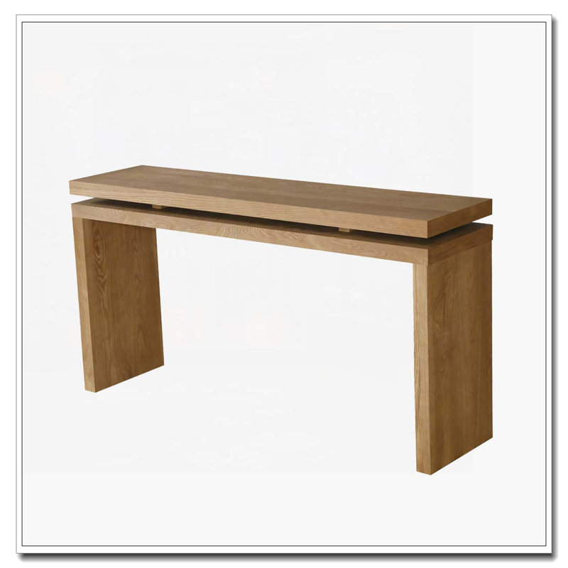 Console en bois 59,84 "L, table d'entrée, table de canapé, Marron antique