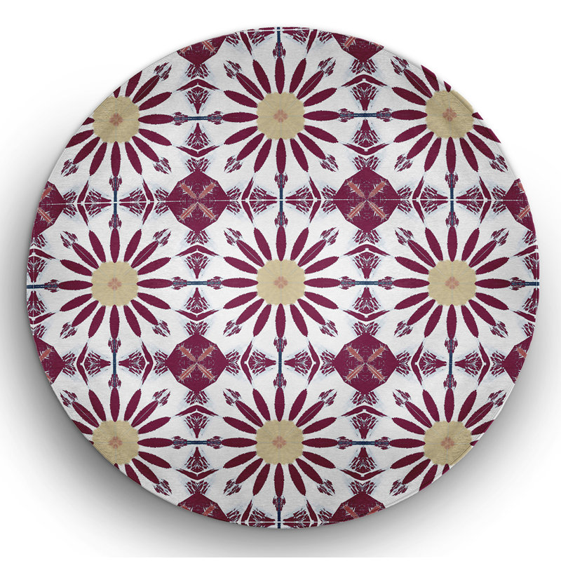 Tapis intérieur / extérieur rose en chenille tissé à la machine, Rectangle 4 pi x 6 pi