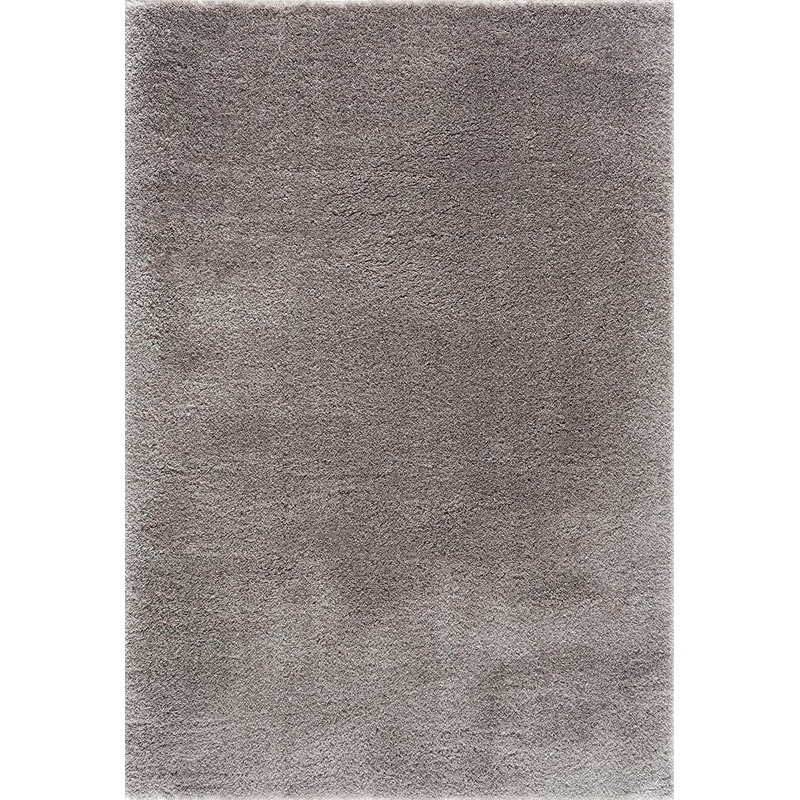 Tapis gris moderne à poils longs