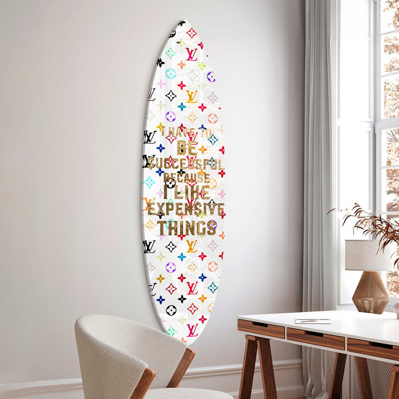 No Other Way Color Surfboard Flat Acrylic by Oliver Gal