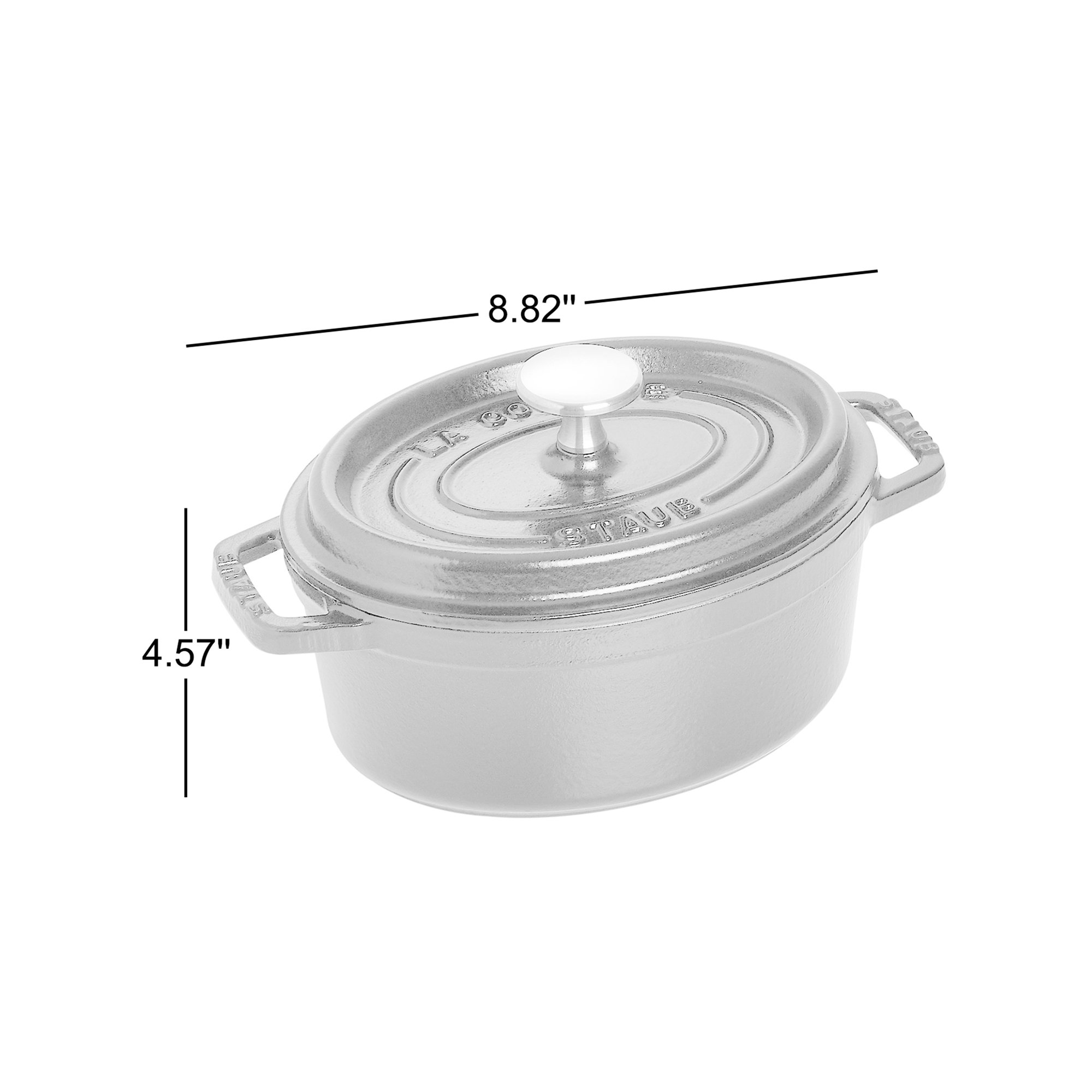 Staub Cast Iron Oval Cocotte, Black Matte, 1.06 Quart