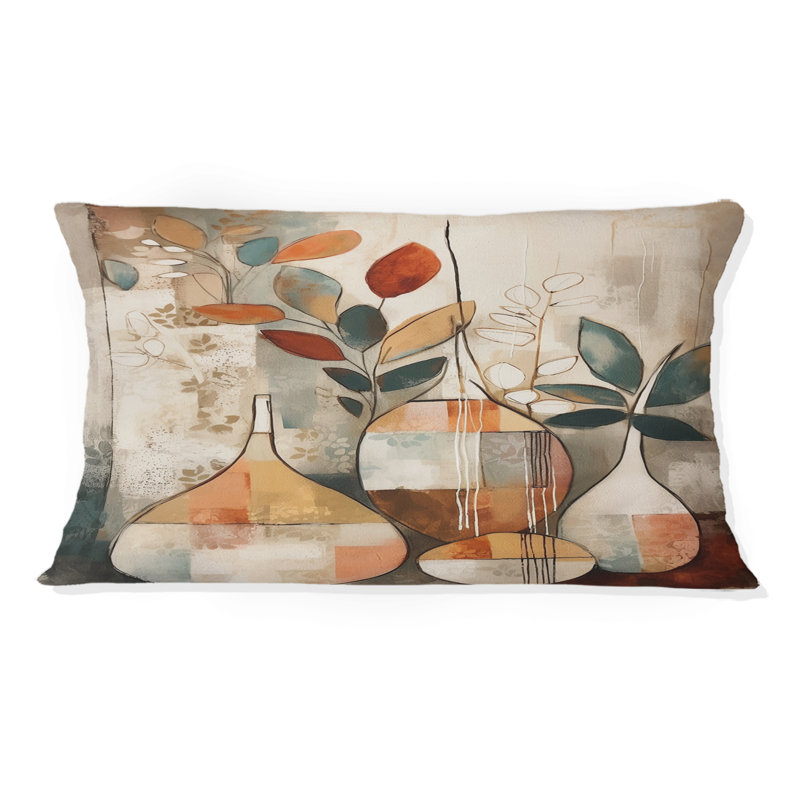 Coussin décoratif vert et beige