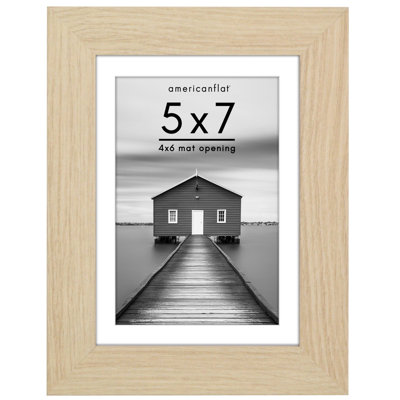 Picture Frame - Americanflat Frame with Mat - Wide Molding - Shatter-Resistant Glass