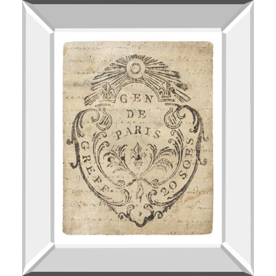 Vintage Paris Crest Wall Art - 22" x 26" - Gilded Radiance Frame