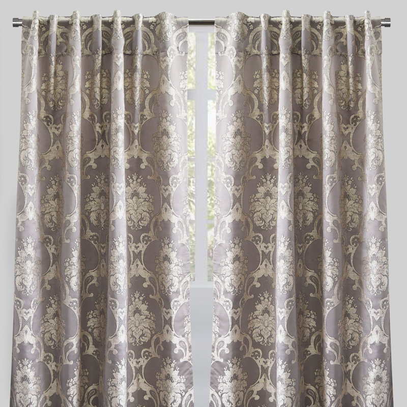 Katherine Room Darkening Curtain, Silver