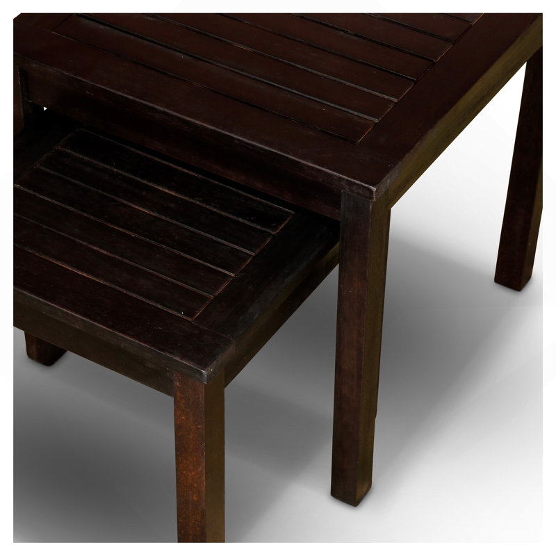 2-Piece Eucalyptus Nesting Table Set, Espresso