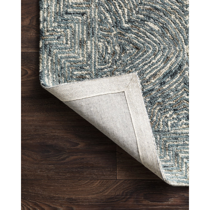 Tapis en laine touffeté à la main Yancheva, Tapis de couloir 2 pi 6 po x 13 pi
