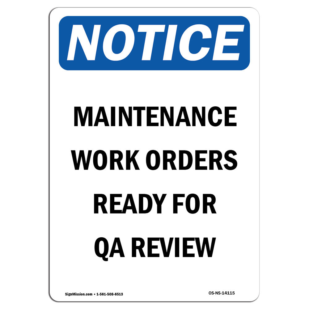 Service Order Work Signs SignMission Maintenance Work Orders Ready Sign | Wayfair