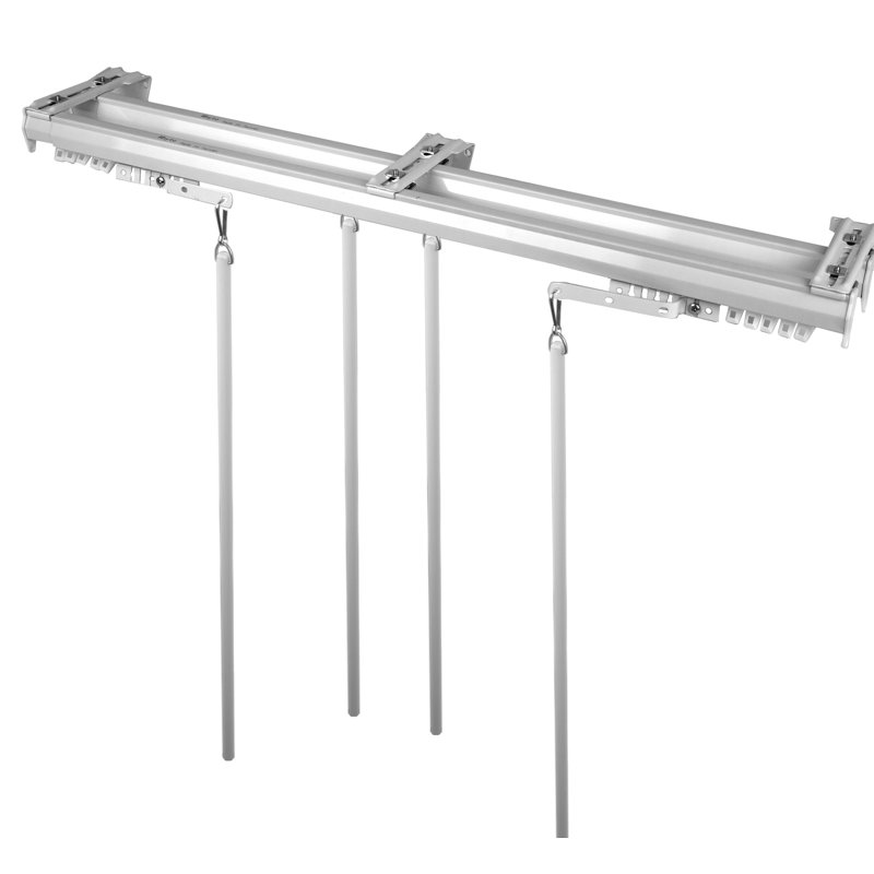 Annasofia Steel Adjustable Double Curtain Rod, 60" - 120"