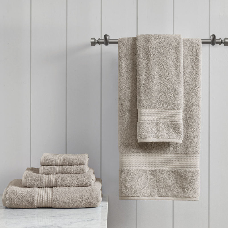 6 Piece Organic Cotton Towel Set, Tan