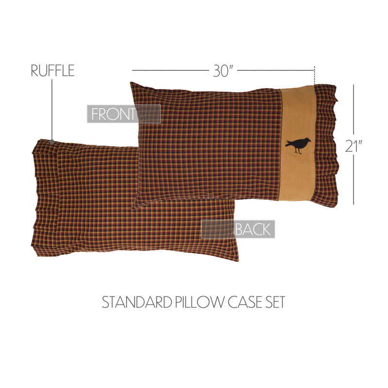 Heritage Farms 100% Cotton Plaid - Set of 2, Standard