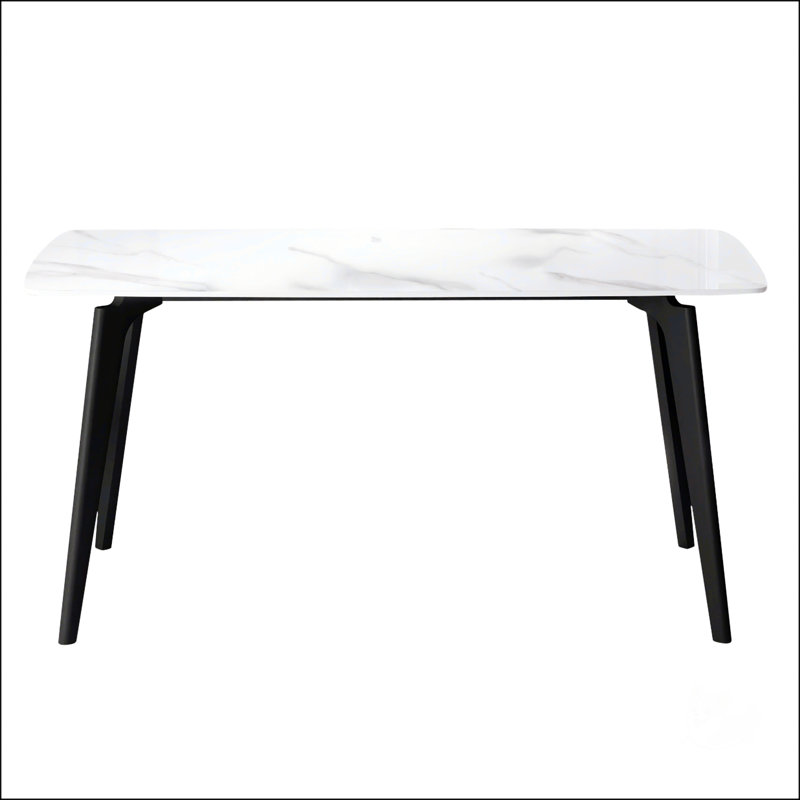 Table de salle à manger 62,99 po, Blanc/Noir, Noir / blanc