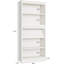 Bibliothèque 71 po en bois blanc de style campagnard avec présentoir, bibliothèque à 5 niveaux pour bureau, bibliothèque ou salon-1263776457