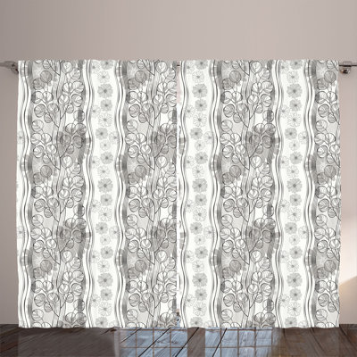 Derrell Polyester Semi Sheer Curtain Pair