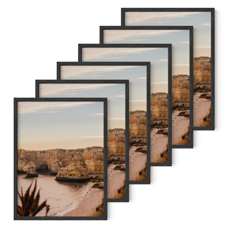  Cadre photo en bois - ensemble de 6, 12 po x 16 po, Noir
