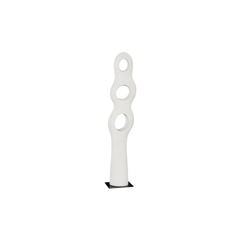 Triple Circle Gel Coat Sculpture, Beige