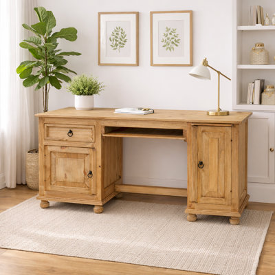 Bureau compact en bois massif