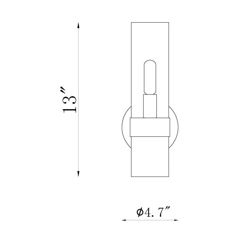 Haden Candle Wall Light, Matte Black
