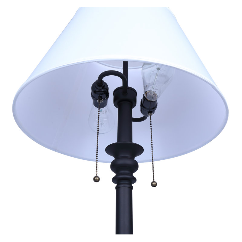 Deylani 2 Light Table Lamp With Oil Rubbed Bronze Finish And White Shade