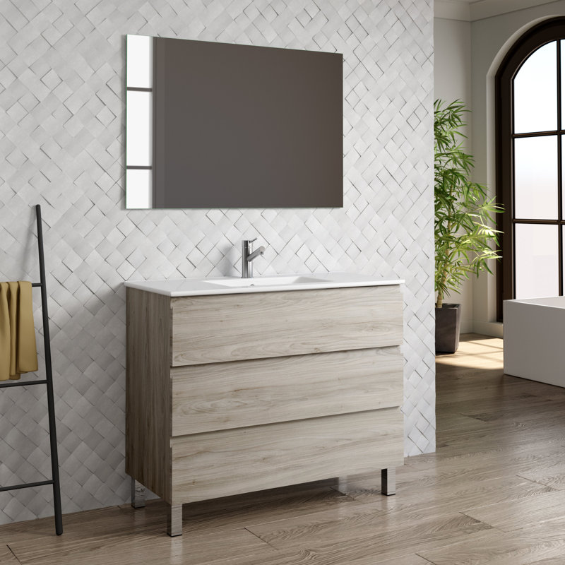Bathroom Vanity Cabinet COSTA Collection by DAX, Light Brown, 32" W