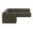 Piazza Genuine Leather Corner Sectional Sofa In Olivine Green