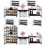 Range-chaussures empilable à 3 niveaux - Organisateur de rangement extensible et réglable en tissu noir