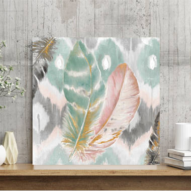 Ebern Designs Fly Away Feather On Canvas by Rachel Caldwell Print & Reviews