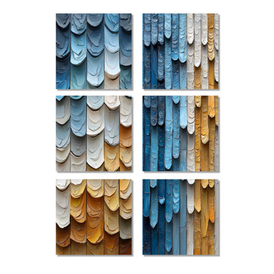 Ensemble de 6 reproductions d'art murales «Green Green» de Serenade sri-lankaise - Boho Tiles