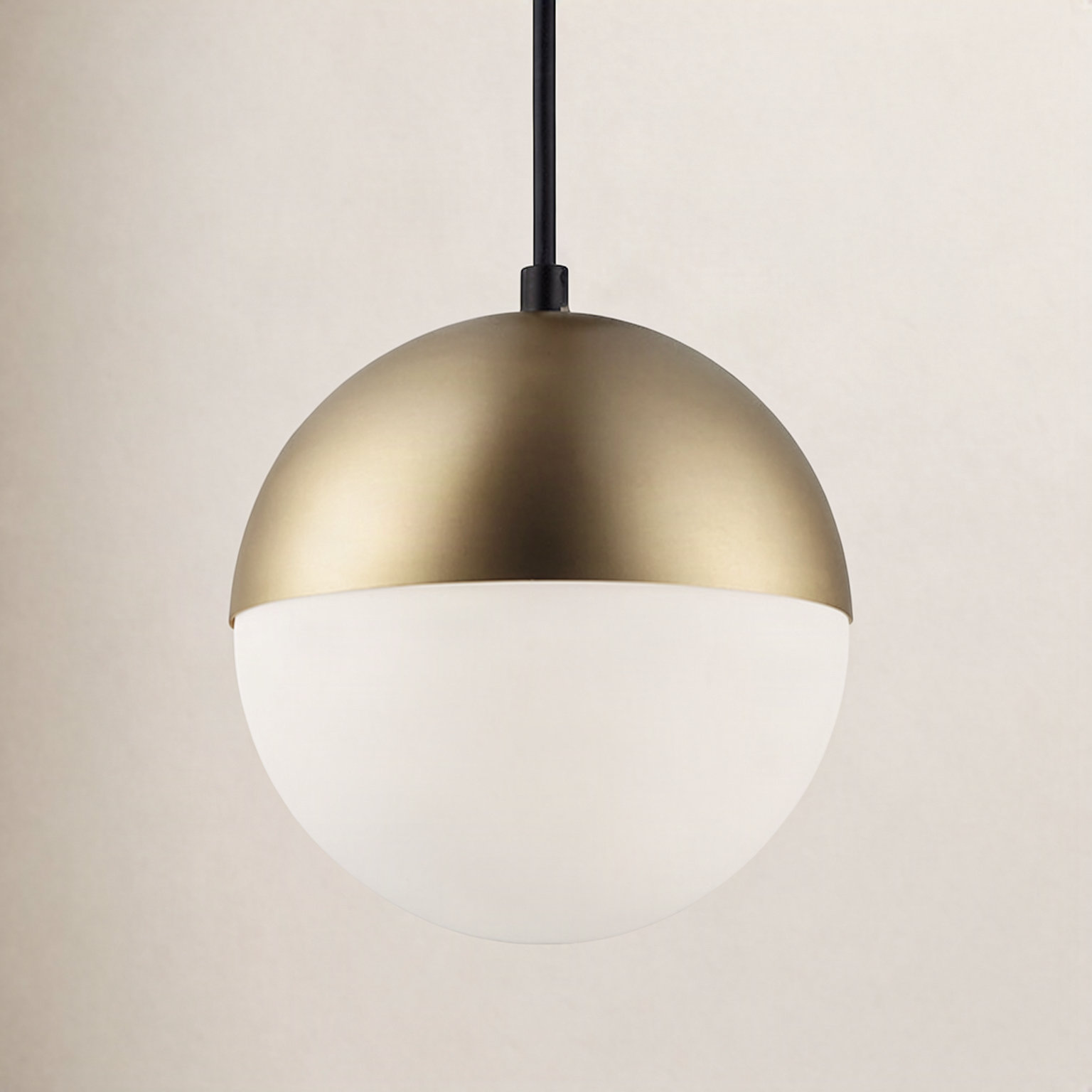 Hastings Dimmable Single Light Pendant, Metallic Gold, 12.25" H x 11.75" W x 11.75" D