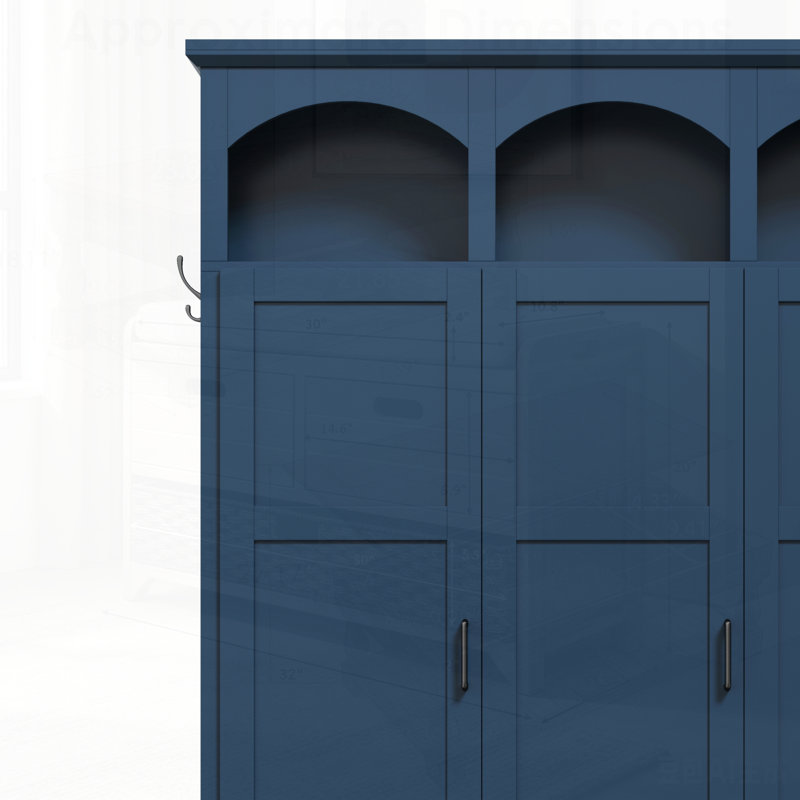 Classic Arched Design Hall Tree with 3 Hidden Storage, Farmhouse Mudroom Organizer, and Walnut Bench, Mid-Century All-in-One Entryway Solution