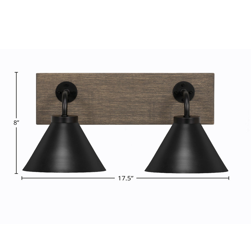Oxbridge 2 Light Bath Bar Shown With 7", Matte Black/Gray, Black