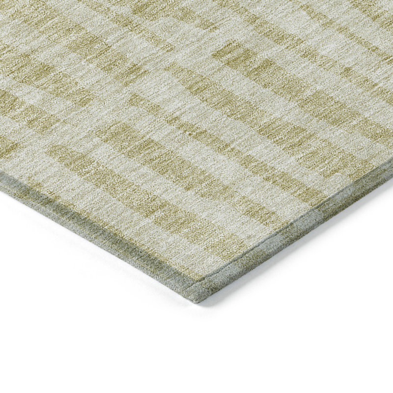 Tapis extérieur lavable rayé beige et brun clair 8 pi x 10 pi