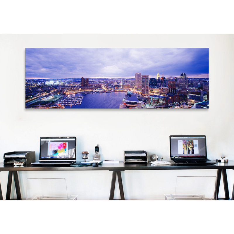 « maryland, baltimore, cityscape », reproduction de photo sur toile, H 12 po x l 36 po x P 1,5 po, Toile tendue