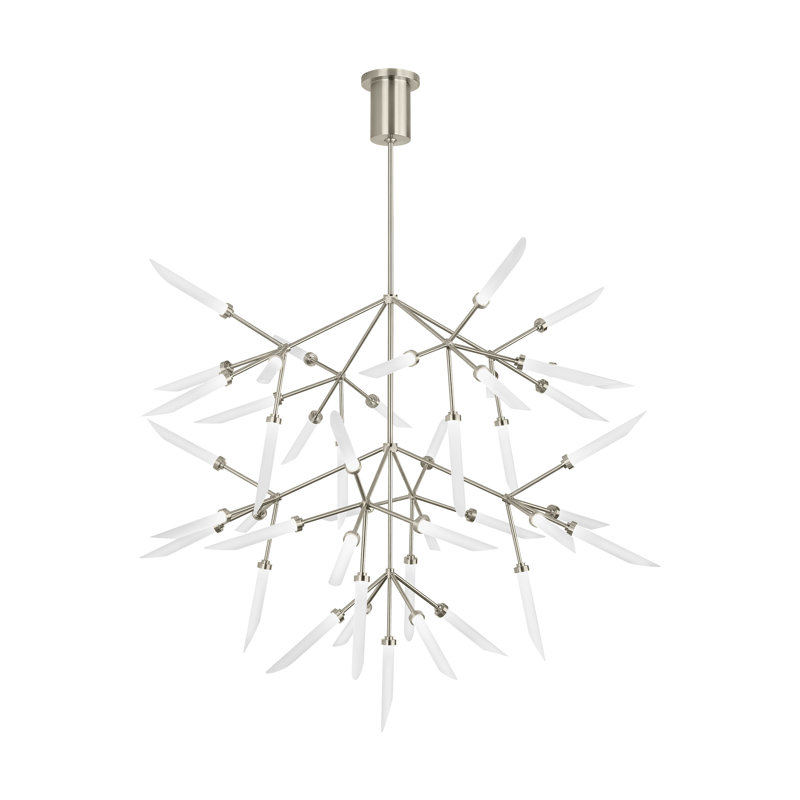 Spur LED Chandelier, Matte Black, 3, 43.2"H x 41.1"W x 41.1"D
