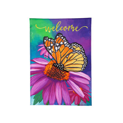 Drapeau de jardin bleuet et papillon