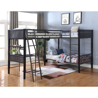 Herne Twin Over Full L-Shaped Bunk Beds with Built-in-Desk by Mason & Marbles -  3FD6FAC65F79464CB34EA0DB47C784AC