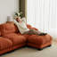 Repose-pieds Flora chenille - orange-131529143