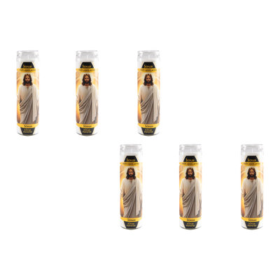 Haight Unscented White Religious Candle Jesus With Open Arms - Set Of 6
