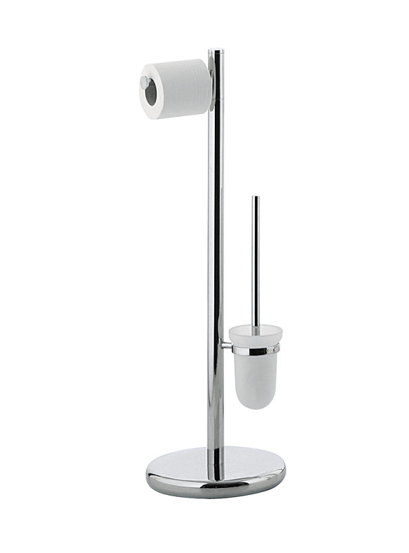 Free Standing Toilet Roll and Brush Holder