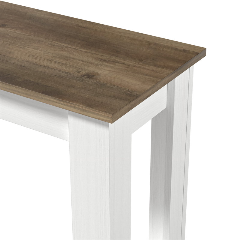 Ensemble de table de salon coordonnée 3 pièces Weddel Basilico, Perle chêne blanc, Chêne noueux