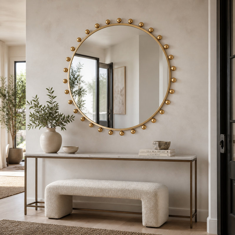 Cannes Round Metal Mirror