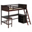 Lit mezzanine simple avec tablettes et bureau